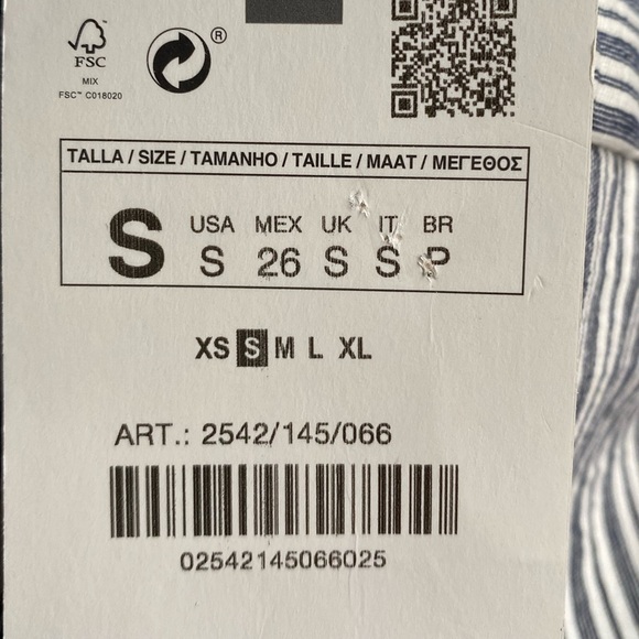 NWT. Zara Rustic Striped Pleated High Waist Shorts. Size S. - Picture 9 of 11